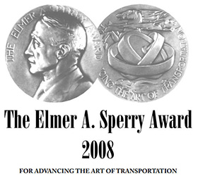 (открыть ссылку) Hаграда имени Элмера Амброуза Сперри "За передовые достижения на транспорте" за 2008 год