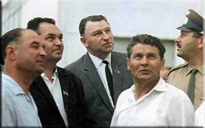Слева направо: А.С. Кириллов, В.П. Мишин, С.А. Афанасьев, Б.А. Дорофеев, В.И. Снегирев