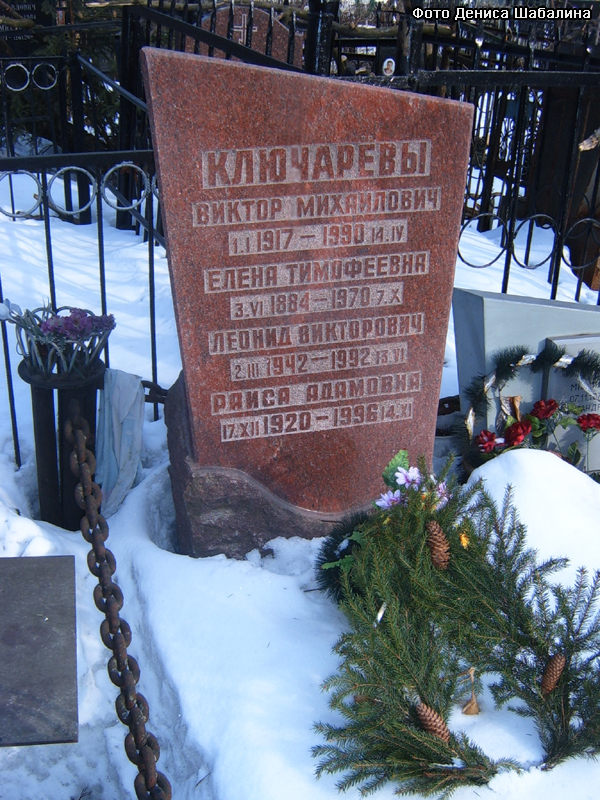 г. Москва, Ваганьковское кладбище (уч. № 40). Могила В.М. Ключарёва и его родных (фото Дениса Шабалина, март 2009 года)