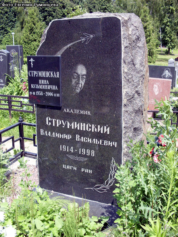 г. Москва, Троекуровское кладбище (уч. № 4), могила В.В. Струминского (июнь 2009 года)