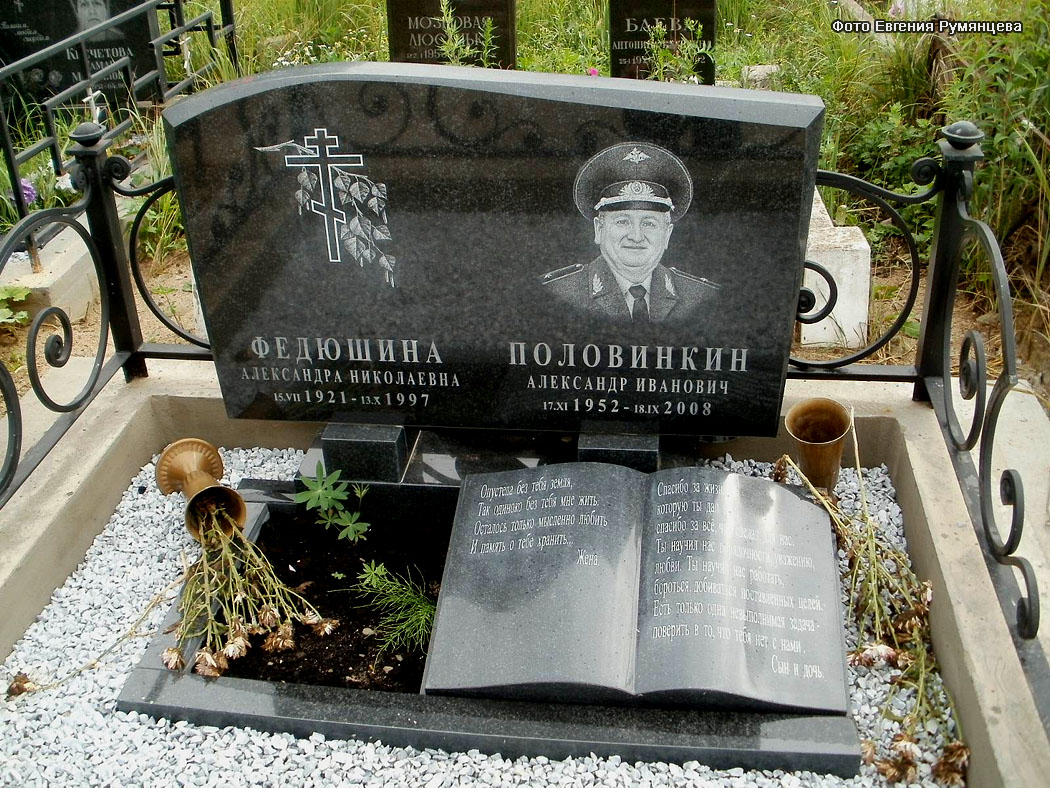 Московская область, Ленинский район, Домодедовское кладбище (уч. № 100), могила А.И. Половинкина (июль 2011 года)