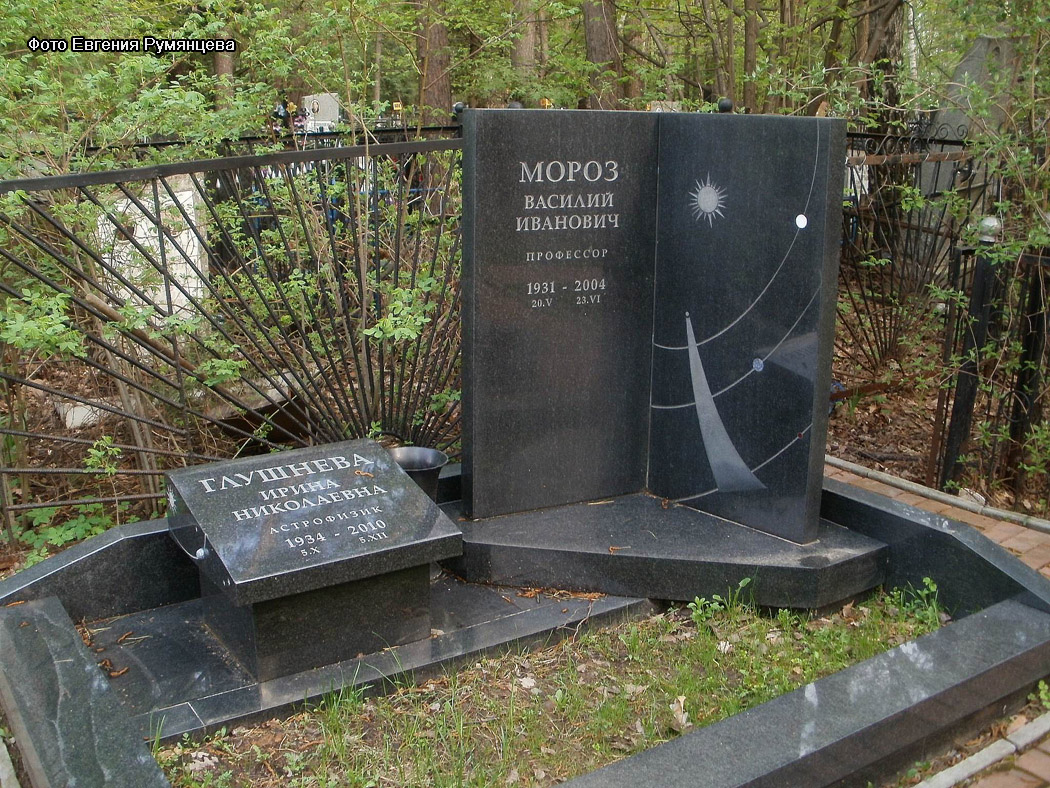 г. Москва, Востряковское кладбище (уч. № 80), надгробия на могилах В.И. Мороза и И.Н. Глушневой (май 2012 года)