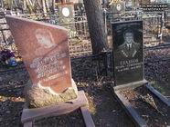 (увеличить фото) Московская область, городской округ Щёлково, кладбище деревни Леониха. Надгробия на могилах И.С. Глазкова и его супруги (январь 2020 года)