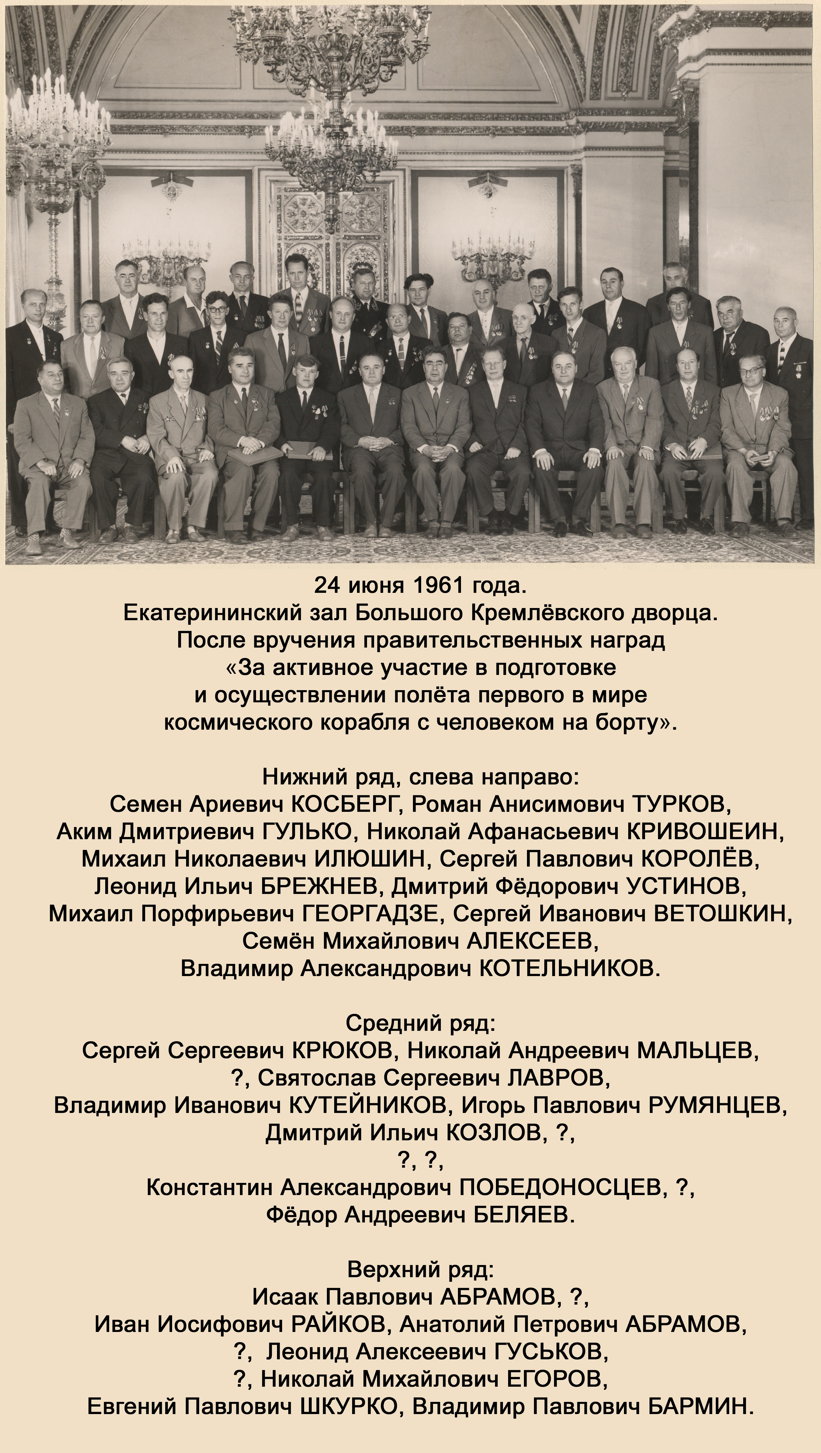 После вручения Правительственных наград (24 июня 1961 года; фотография из архива Лаврова Петра Святославовича)