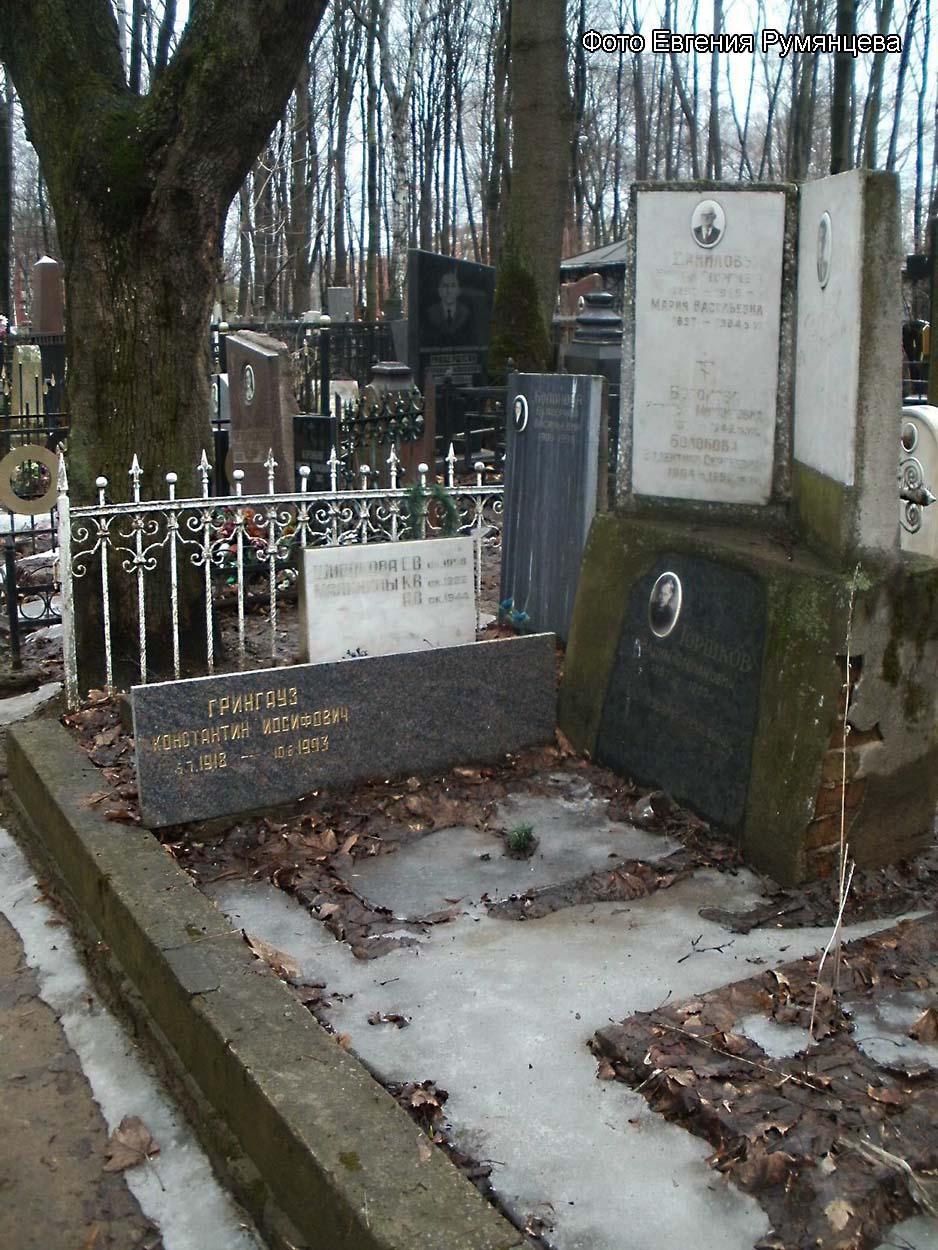 г. Москва, Введенское кладбище (уч. № 8). Семейное захоронение, где похоронен К.И. Грингауз (вид 1, апрель 2016 года)