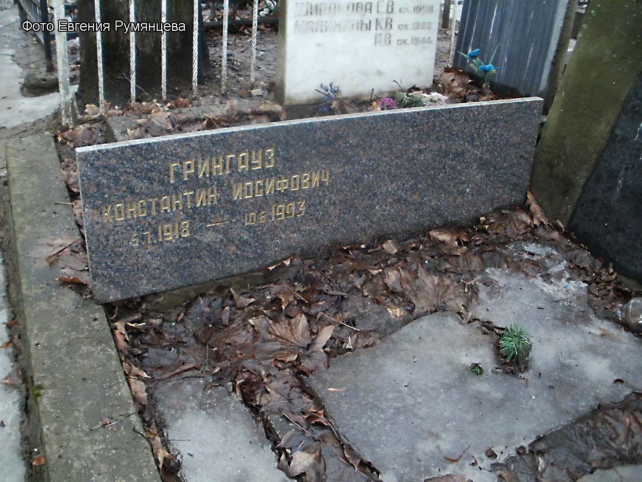 г. Москва, Введенское кладбище (уч. № 8). Семейное захоронение, где похоронен К.И. Грингауз (вид 2, апрель 2016 года)