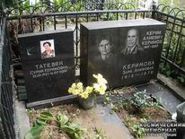 (увеличить фото) г. Москва, Ваганьковское кладбище (уч. № 58). Надгробие на могилах К.А., З.А. Керимовых и их дочери - С.К. Татевян (июль 2017 года)