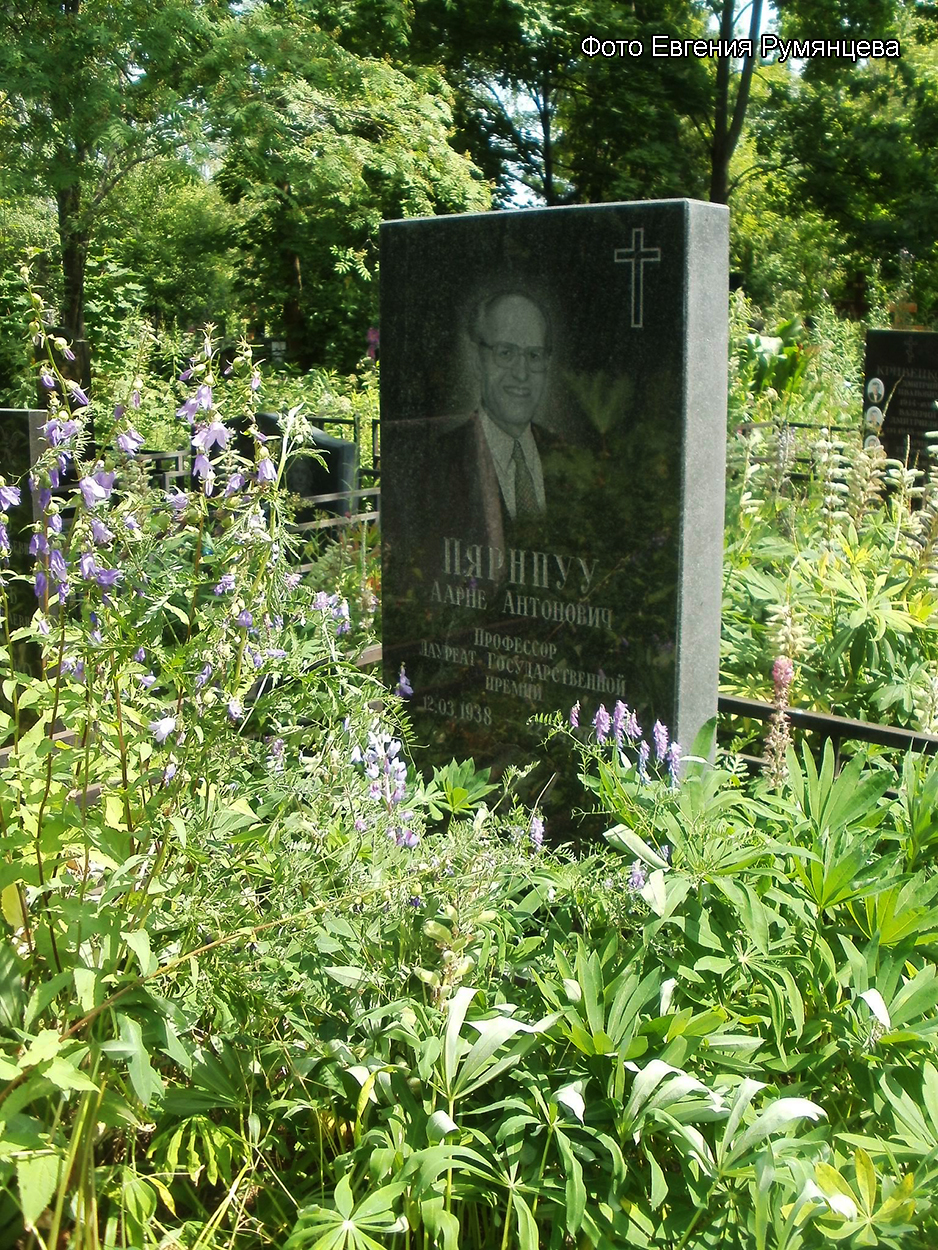 г. Москва, Хованское кладбище (Северная территория, уч. № 227). Надгробие на могиле А.А. Пярнпуу (вид 1, июль 2016 года)