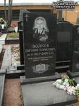 (увеличить фото) г. Москва, Троекуровское кладбище (уч. № 7а). Надгробие на могиле Е.Б. Волкова (апрель 2016 года)